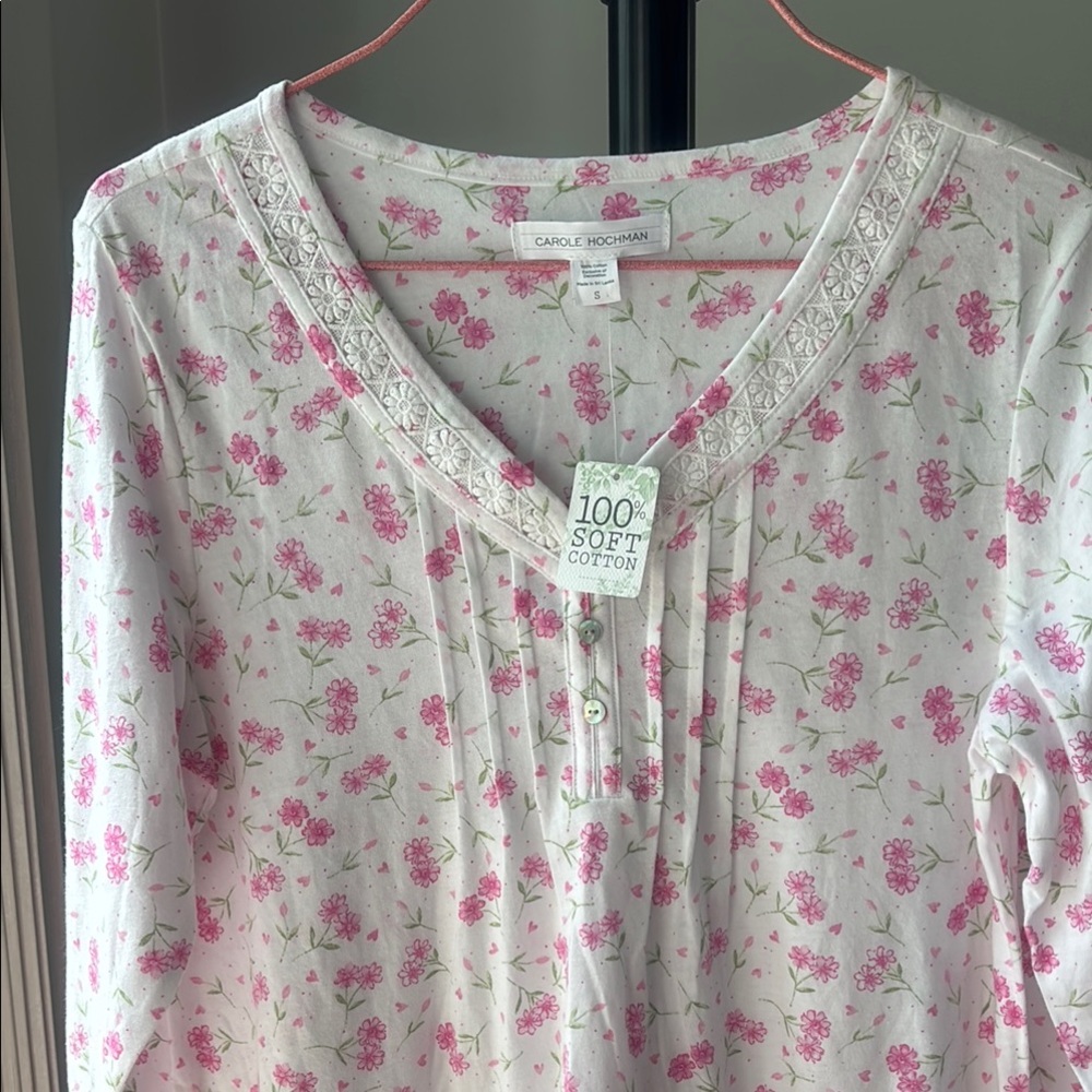 Carole Hochman White and Pink Pajamas‎ Size S - Picture 4 of 11